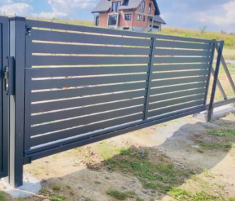 brama przesuwna, brama grafitowa, brama panelowa